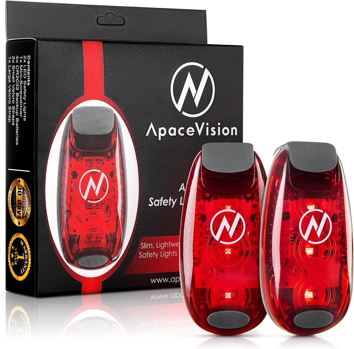 LED Safety Light (2 Pack) - Clip On Strobe/Running Lights for Runners, Dog, Bike, Walking, Boat, Kayak, Stroller and More - High Visibility Accessories for Your Reflective Gear, Bicycle