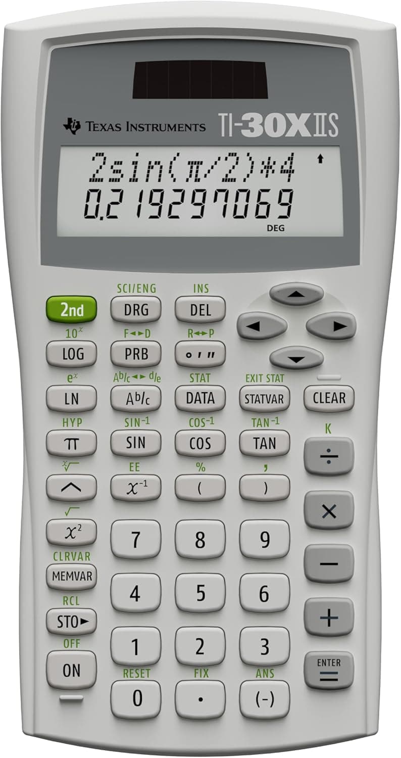 Texas Instruments TI-30XIIS Scientific Calculator, White