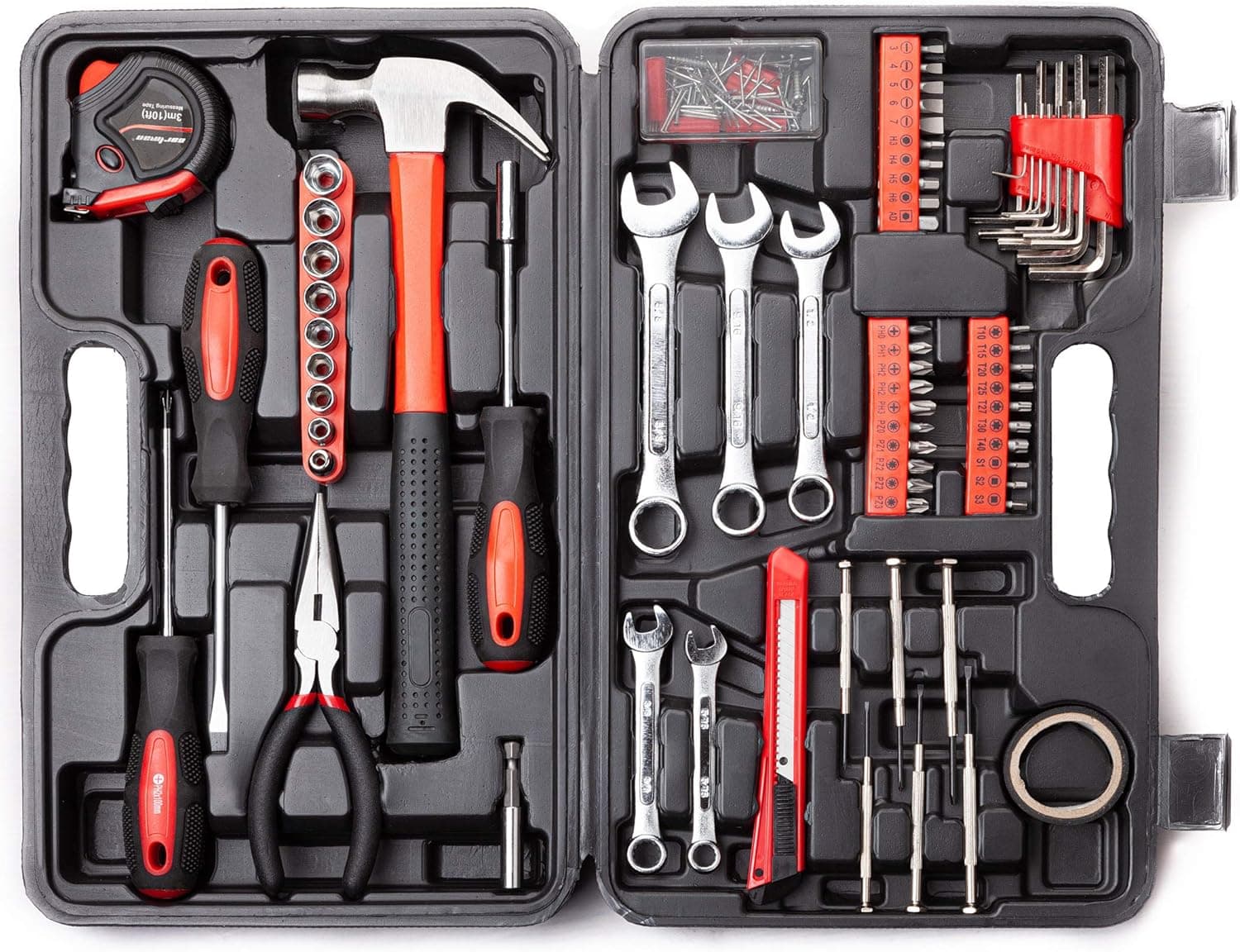 CARTMAN 148 Piece Automotive and Household Tool Set Perfect for Car Enthusiasts and DIY Home Repairs