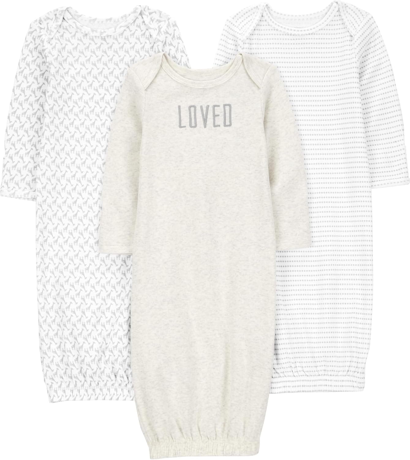 Simple Joys by Carter's unisex-baby 3-pack Neutral Cotton Sleeper Gown