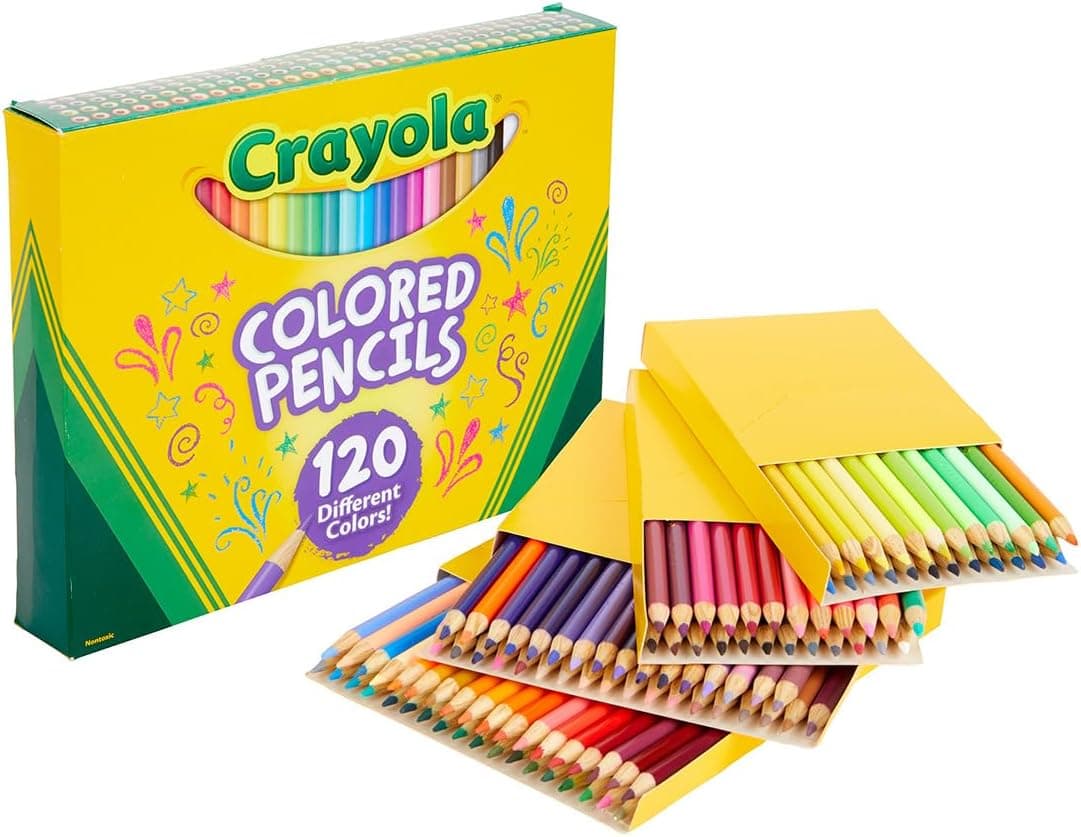 Crayola Colored Pencils Set (120ct), Coloring Book Pencils, Kids Classroom Art Supplies, Bulk Colored Pencils, Presharpened, Gifts for Kids, Ages 3, 4, 5