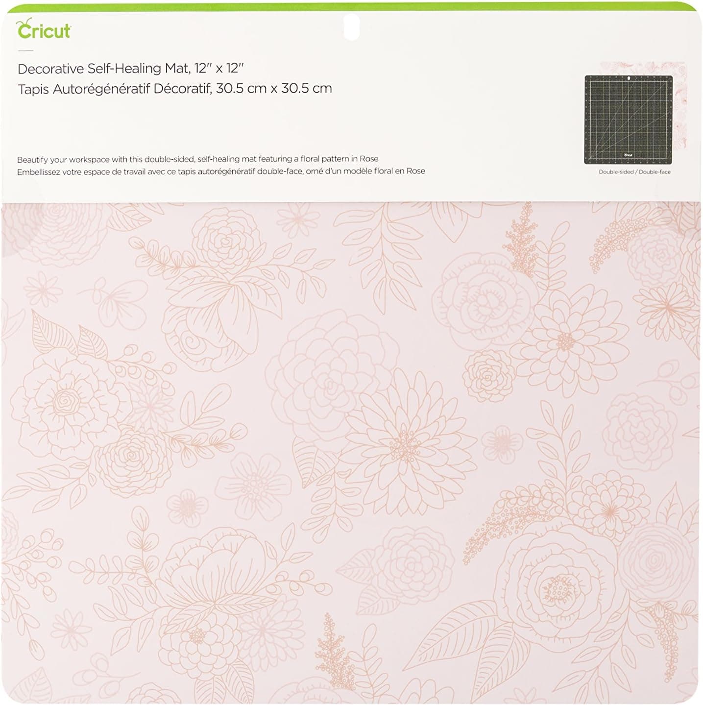 Cricut Self Healing Cutting Mat - Mat for use with TrueControl Knife, Rotary Cutter, Craft Knife, Xacto Knife - 12" x 12", Decorative, 2X Healing, Extra-Thick Cricut Cutting Mat, Rose