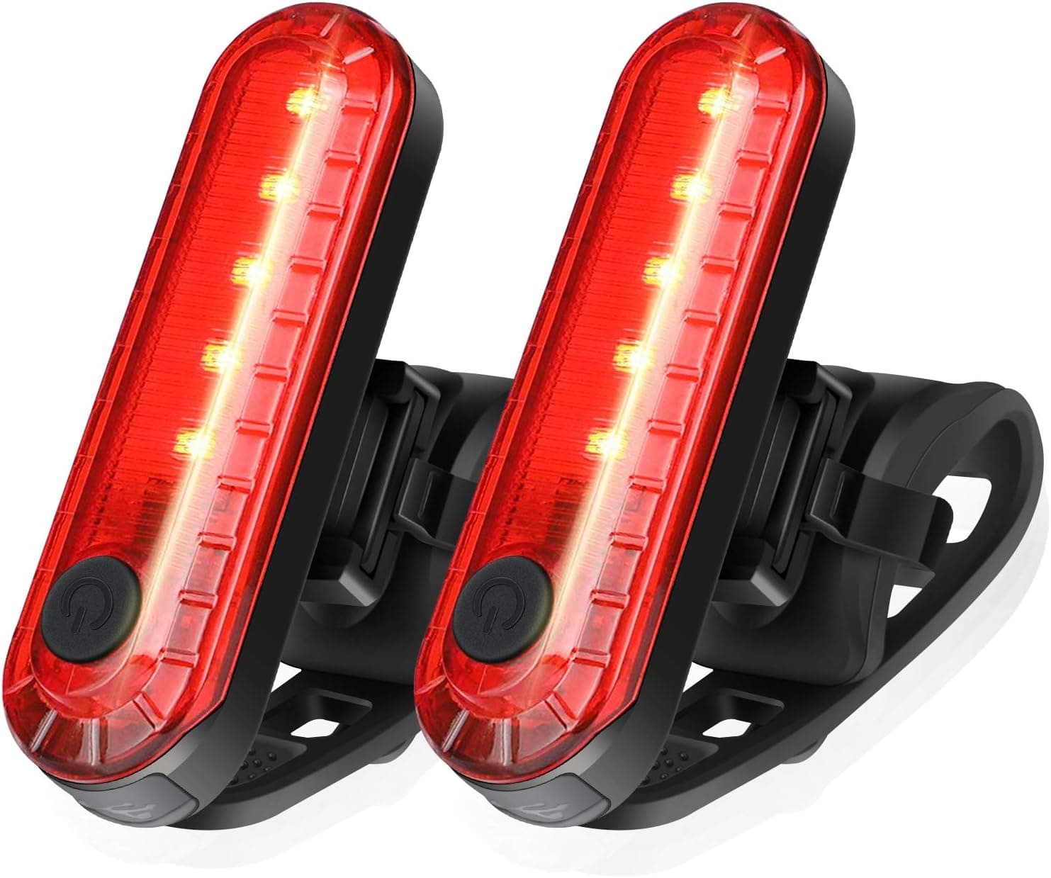 Ascher USB Rechargeable LED Bike Tail Lights 2 Pack, Bright Bicycle Cycling Rear Light, 4 Light Mode Options Safety Bike Light for Adults Kids Men Women Road Mountain(2 USB Cables Included)