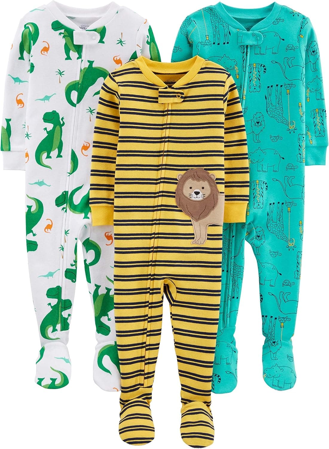 Simple Joys by Carter's baby-boys 3-pack Snug Fit Footed Cotton Pajamas