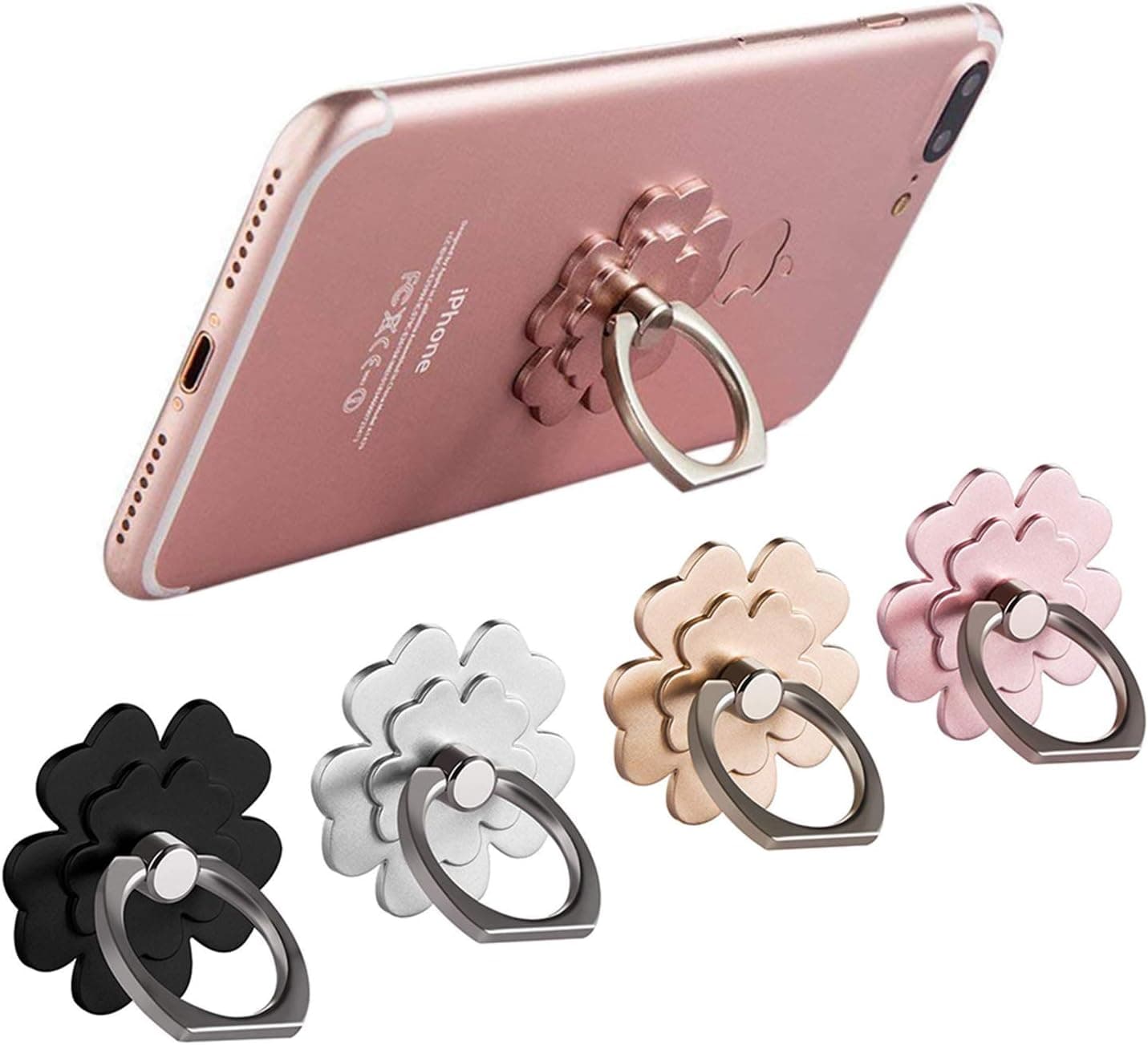 Cell Phone Ring Stand Finger Ring Holder 360 Rotation Phone Holder Ring Grip Compatible with Apple iPhone Samsung and Other Smart Phones or Phone Case 4-Pack