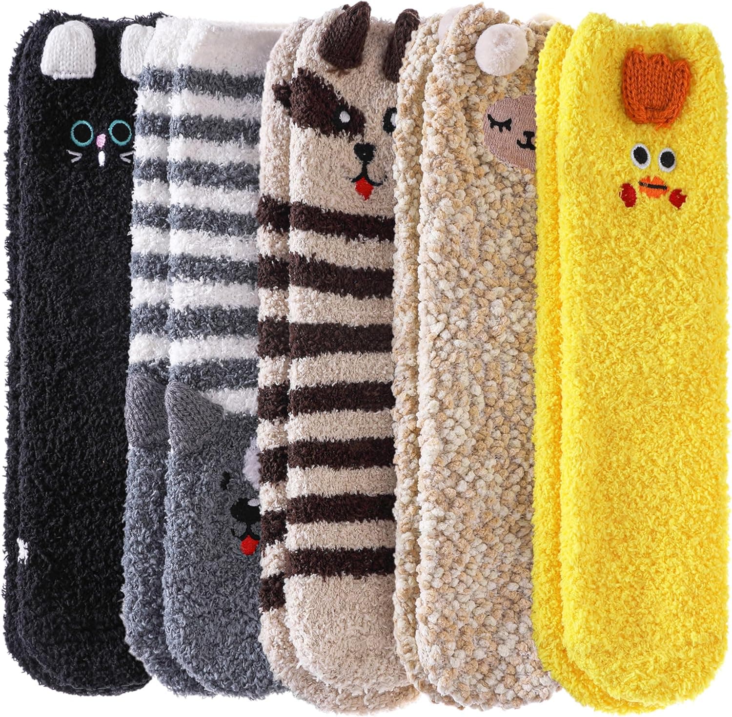 DYW Fuzzy Socks for Women Soft Cozy Fluffy Winter Warm Slipper Socks Home Sleeping Animal Socks