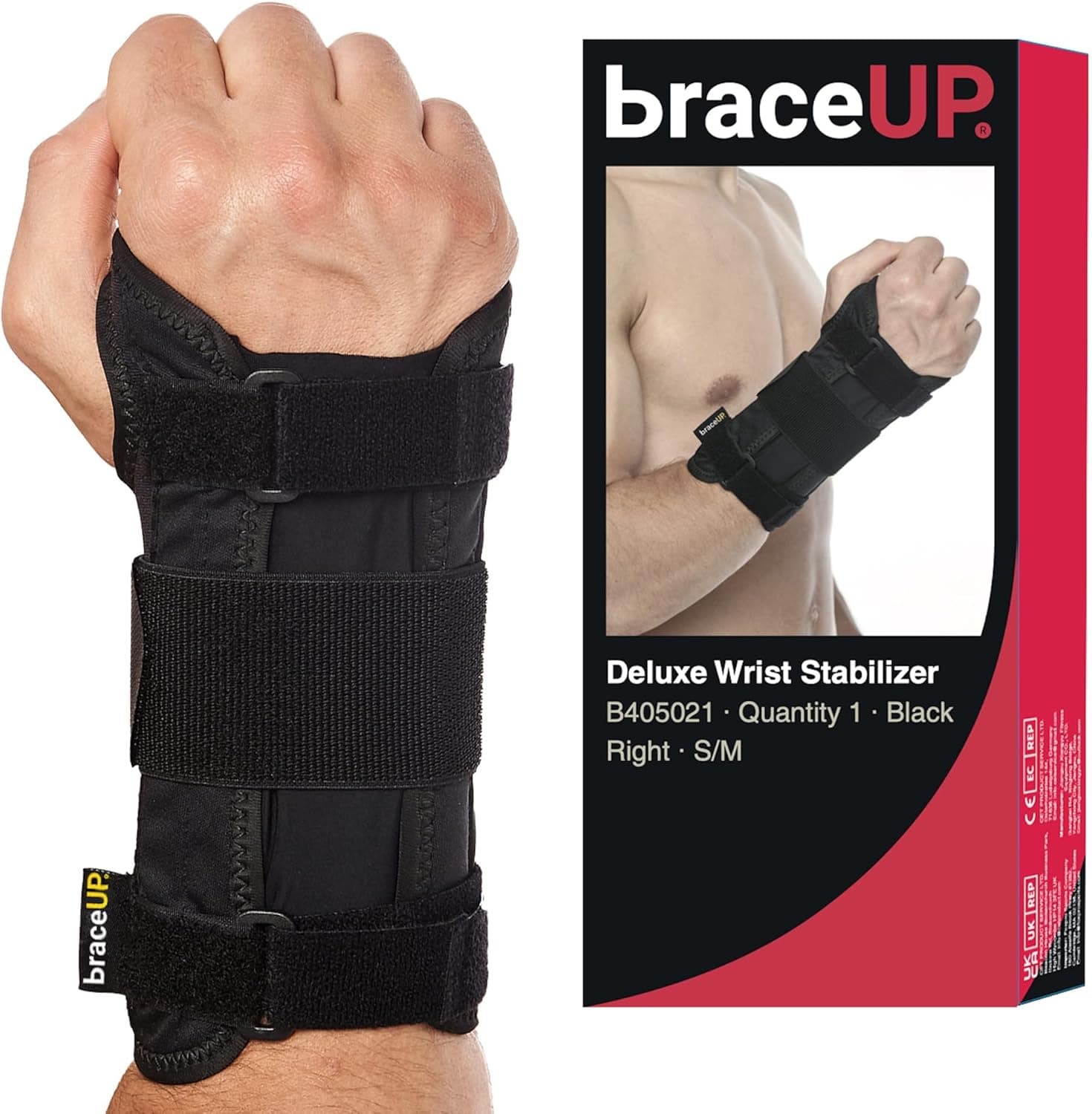 BraceUP Carpal Tunnel Wrist Brace for Men and Women - Metal Wrist Splint for Hand and Wrist Support and Tendonitis Arthritis Pain Relief