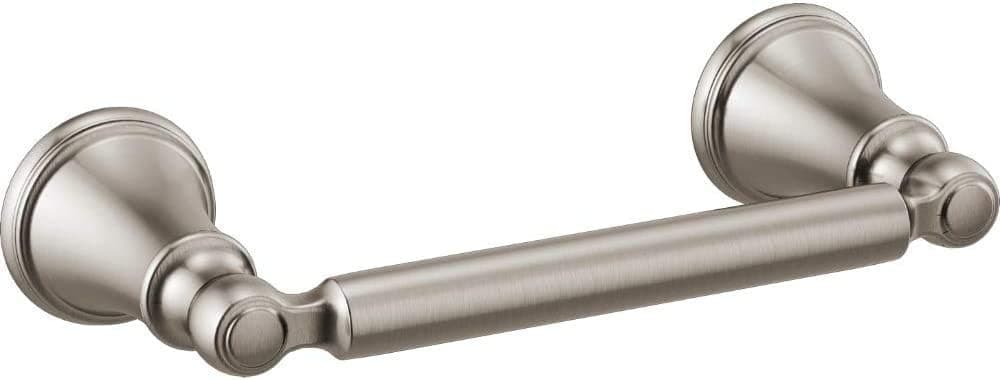 Delta Woodhurst (1-Pack) Toilet Paper Holder Brilliance Stainless Steel Tissue Roll Holder for Bathroom Organization and Storage Pivoting Toilet Tissue Holder Wall Bathroom Accessories 73250-SS