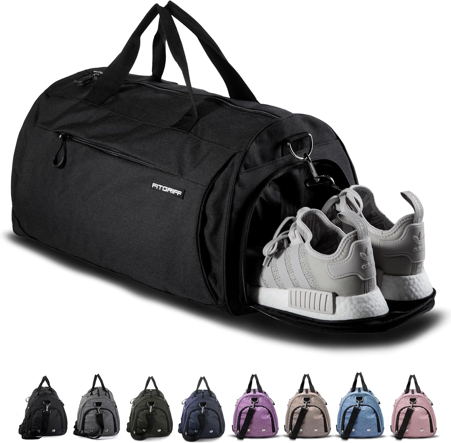Fitgriff® Gym Bag for Men & Women with Shoe & Wet Compartment - Duffle Bag for Travel, Sports, Fitness & Workout