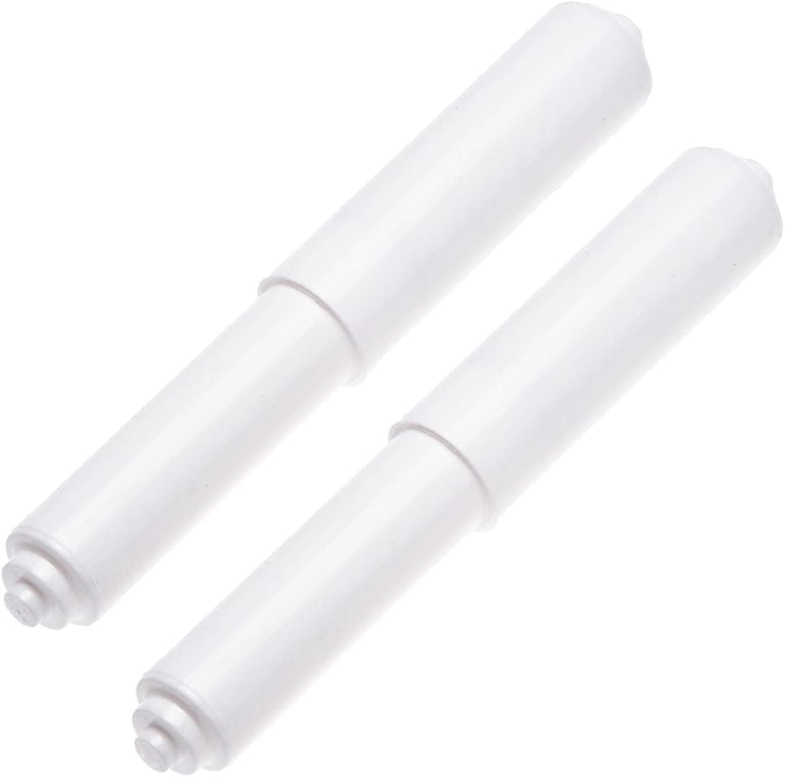 2 Pack - White Toilet Paper Holder Spring Loaded Roller Replacement Rod
