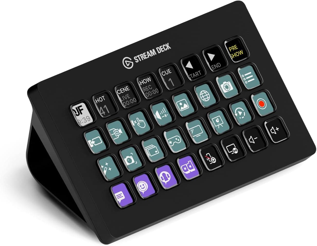 Elgato Stream Deck XL – Advanced Studio Controller, 32 macro keys, trigger actions in apps and software like OBS, Twitch, YouTube and more, works with Mac and PC