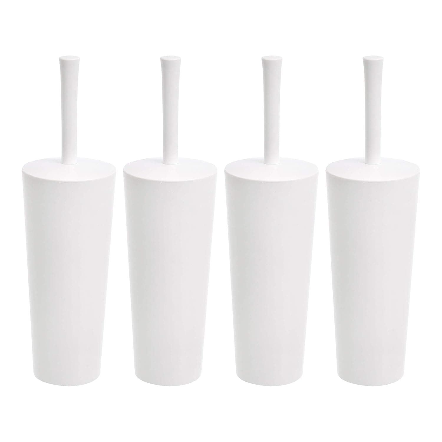 Amazon Basics Toilet Brush and Holder Set - 4-pack, White