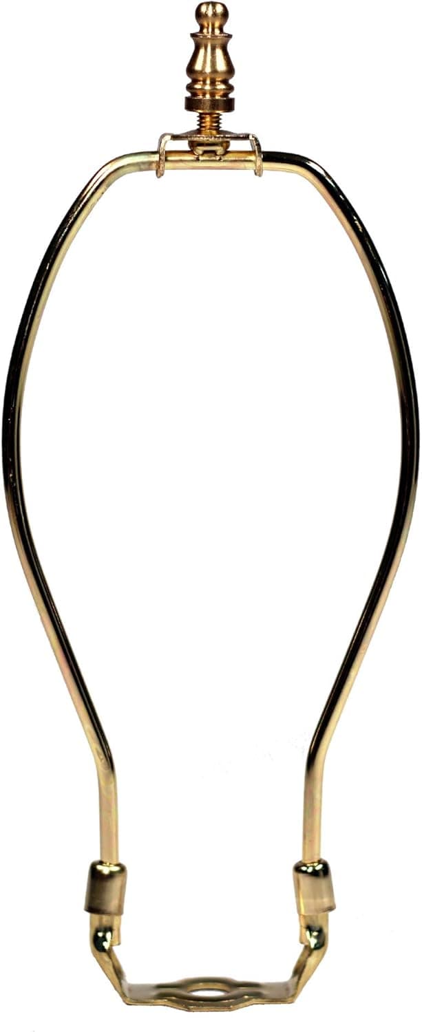 Creative Hobbies 8-Inch Lamp Harp Kit - Gold Finish | Regular Weight Harp, Premium Finial, and Base Set for Table and Floor Lamps