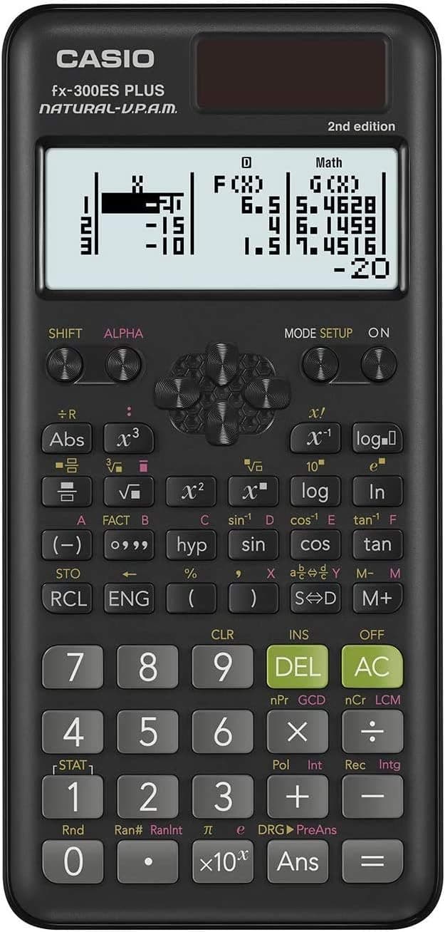 Casio fx-300ES Plus 2nd Edition โ Standard Scientific Calculator | 262 Functions, Natural Textbook Displayโ | Ideal for Middle School, High School Math, Statistics & Algebra | Black