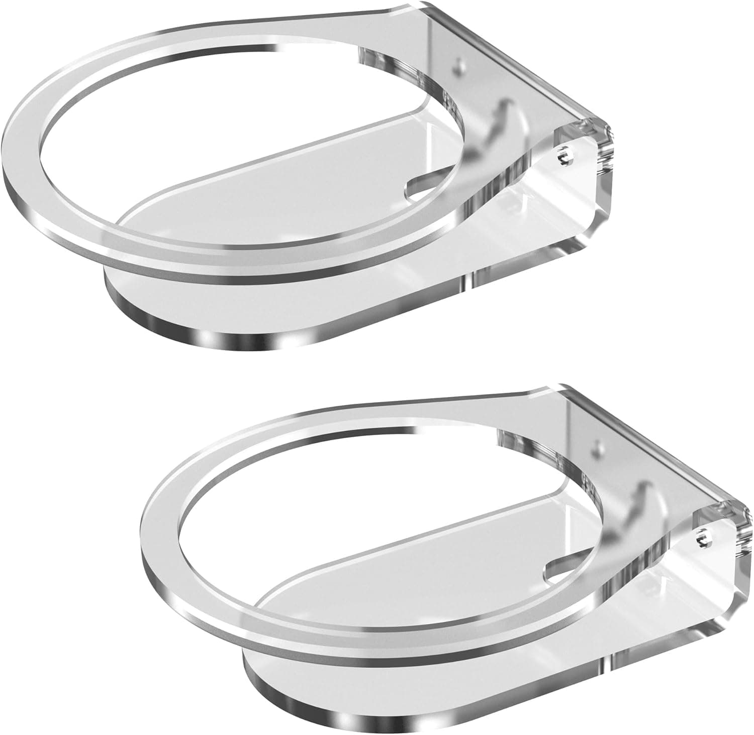 HomeMount Clear Screw Wall Mount - All New 4th Gen Acrylic Holder, Space Saving Solution Bracket Shelf Compatible with Homepod Mini Speaker & Cylindrical Portable Speakers (Clear 2Pack)