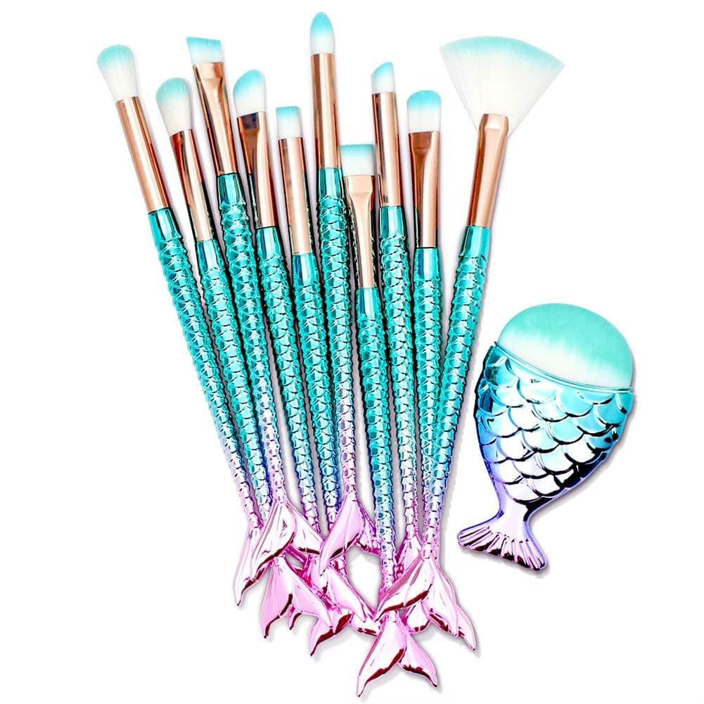 11PCS Makeup Brushes Set, Stocking Stuffers for Teen Girls Kids Women, Foundation Eyebrow Blush Brushes, Easter Basket Stuffers Essentials, Christmas Gifts for Grandkids Teens Girls Accessories Stuff