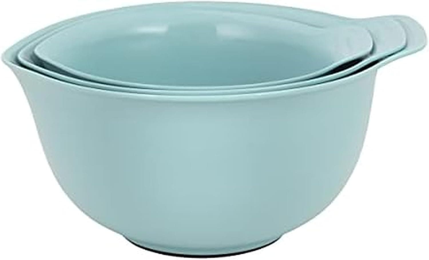 KitchenAid Universal Nesting Plastic Mixing Bowls with Non Slip Base and Pour Spout, Dishwasher Safe, Set Of 3, 2.5 quart, 3.5 quart and 4.5 quart, Aqua Sky