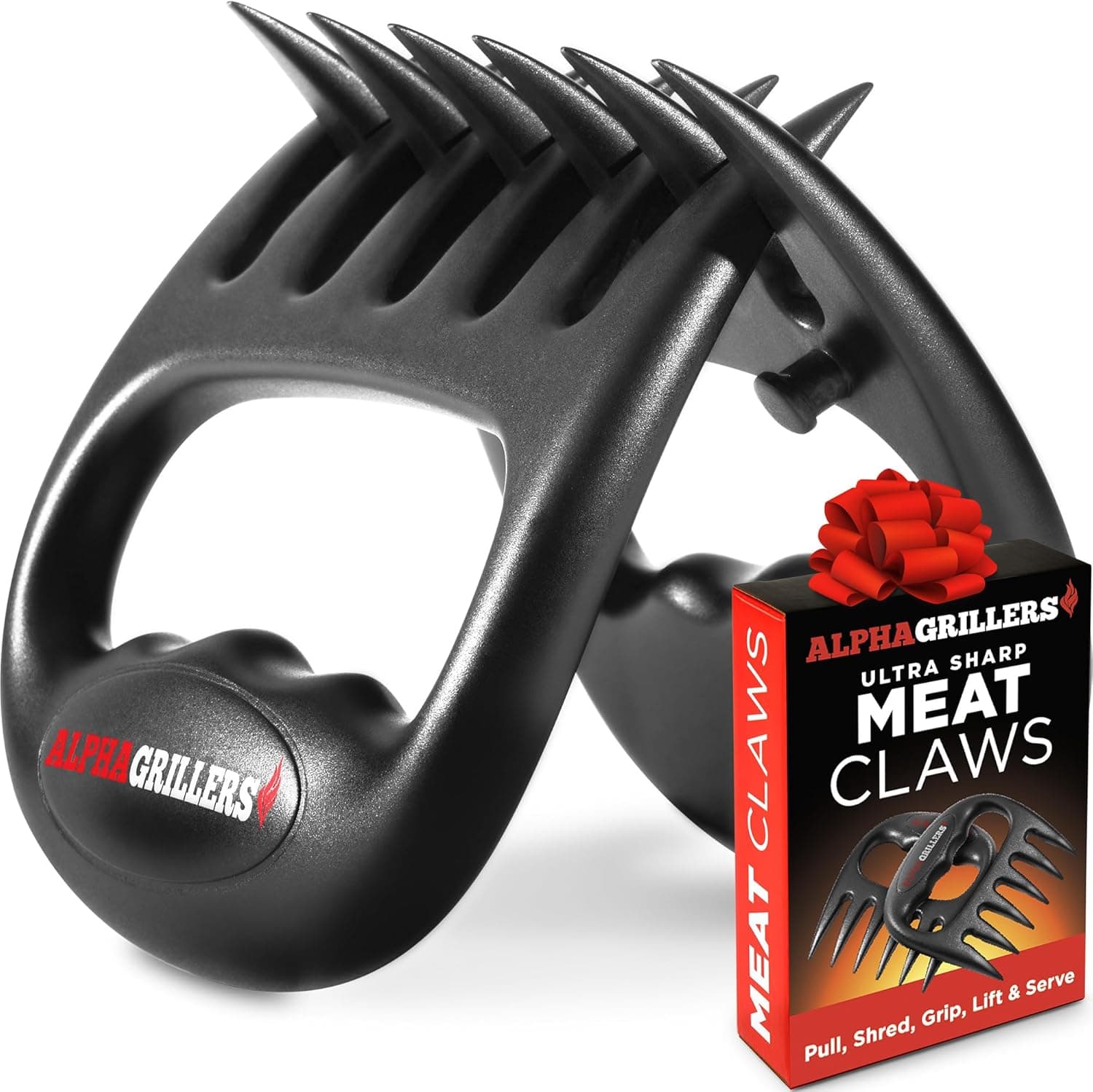 Alpha Grillers Meat Shredder Claws - BBQ Smoker Accessories Grilling Gifts for Men - Stocking Stuffers for Men - White Elephant Gifts Useful Ideas - Grill Tools for Pulled Pork