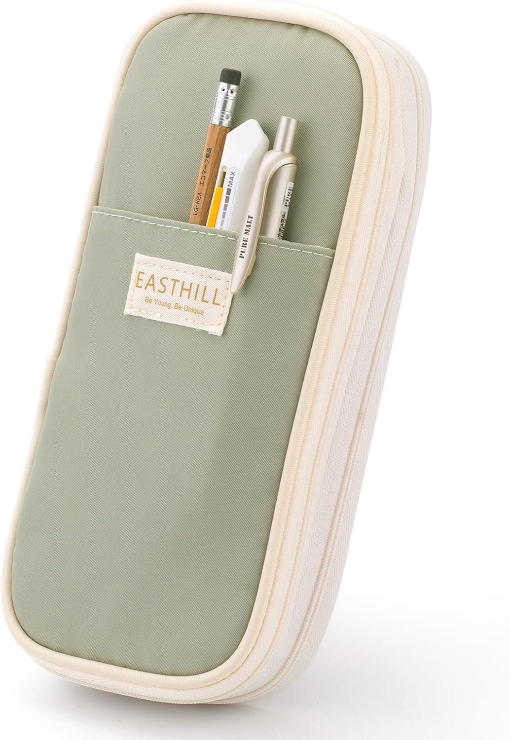 EASTHILL Big Capacity Pencil Case Large Pencil Pouch Stationery Pen Bag for Teen Girls-Green