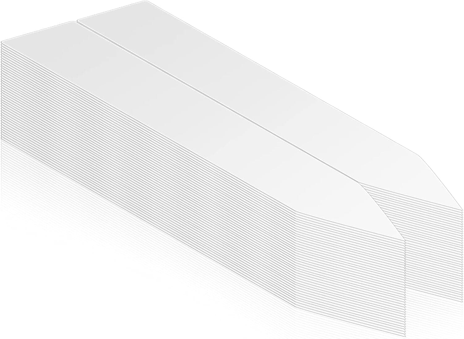 100Pcs 4 Inch Plant Labels,Plastic Waterproof Nursery Stake Tags for Potted Plants (White) (SZ-BC210YB)