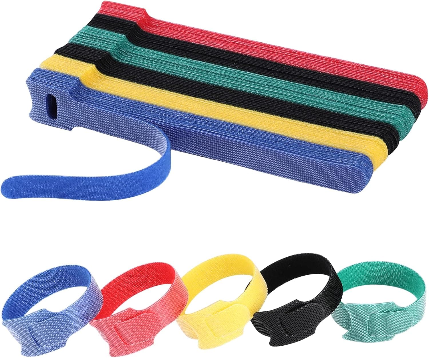 120PCS 6 Inch Cable Ties Reusable Multi-Purpose Wire Ties Cord Organizer Adjustable Cable Management 5 Colors