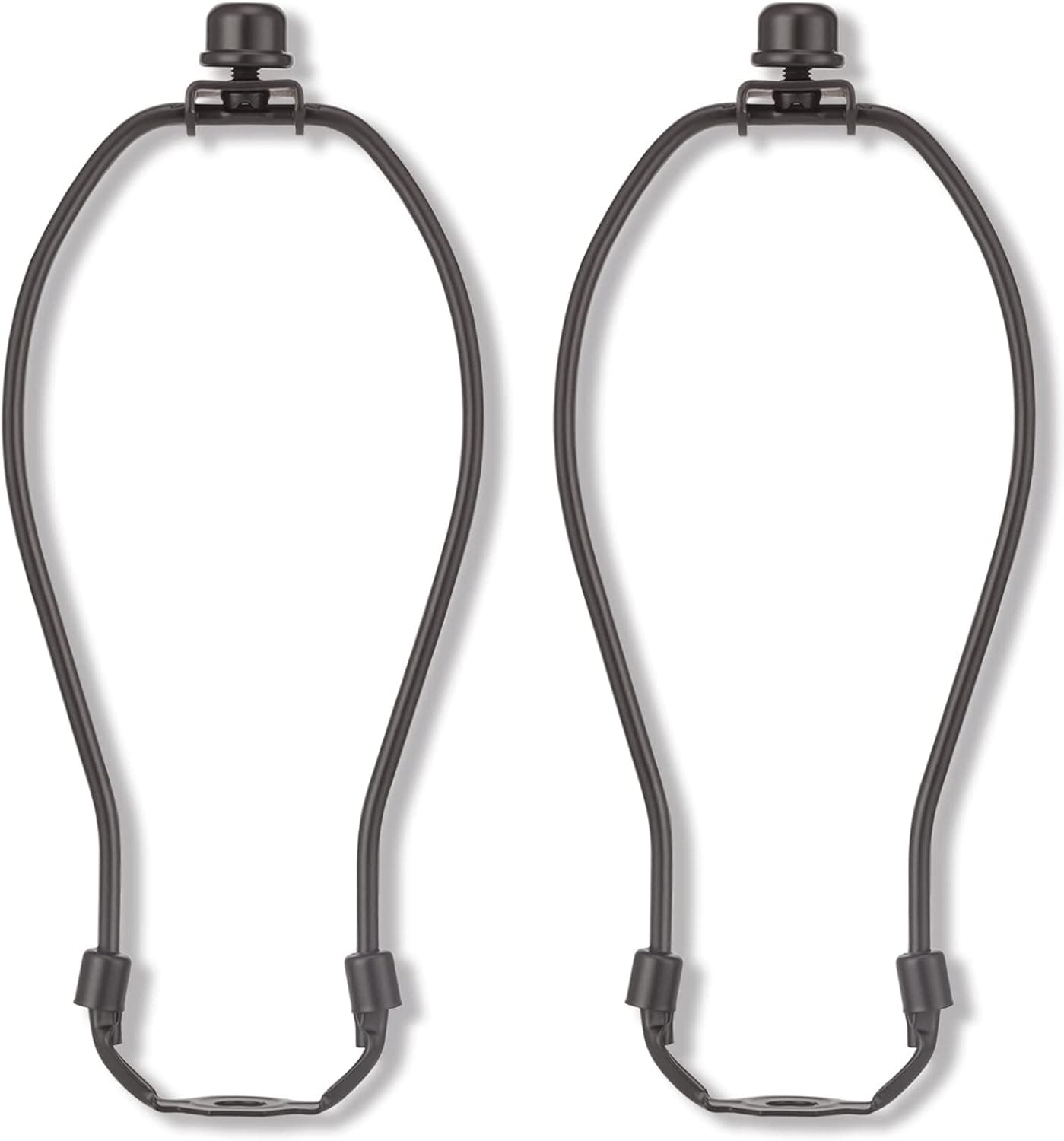 8 Inch Bronze Lamp Shade Harp Holder for Table and Floor Lamps, 2 Set Detachable Heavy Duty Lamp Shade Bracket with 3/8 Standard Saddle and Lamp Finial (Bronze)