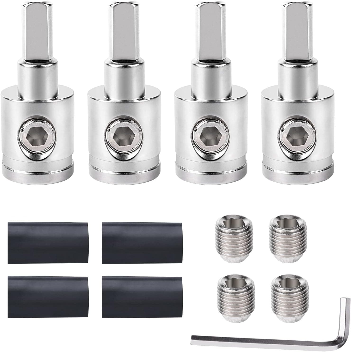 4PCS Heavy-Duty Car Stereo Audio Wire Reducer - 0 Gauge to 4 Gauge for Amp Input, AWG Pin Power & Ground Connection