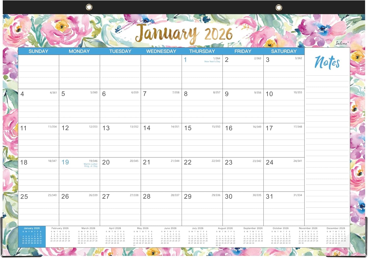 2026 Desk Calendar - Jan. 2026 - Dec. 2026, 12 Months Large Monthly Desk Calendar 2026, 17" x 12", Desk Pad, Large Ruled Blocks, To-do List & Notes, Best Desk/Wall Calendar for Planning and Organizing