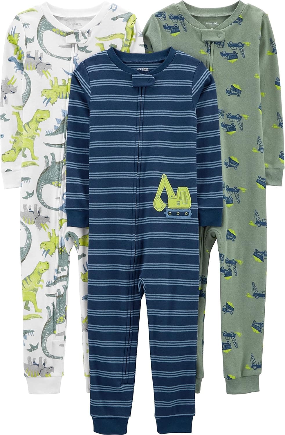 Simple Joys by Carter's baby-boys 3-pack Snug Fit Footless Cotton Pajamas