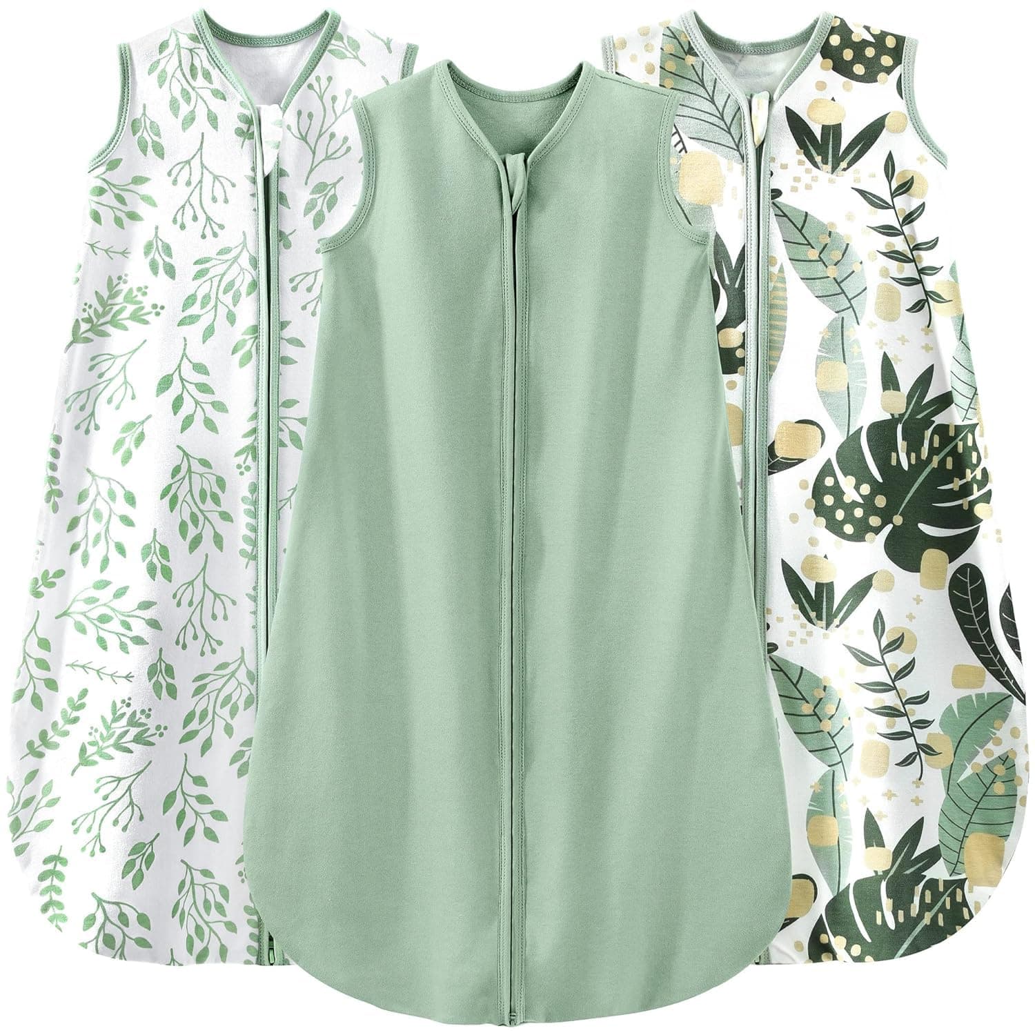 Yoofoss Baby Sleep Sack 6-12 Months Wearable Blanket for Babies 100% Organic Cotton 2-Way Zipper TOG 0.5 Toddler Sleeping Sack 3 Pack, Soft Lightweight Sleep Sacks