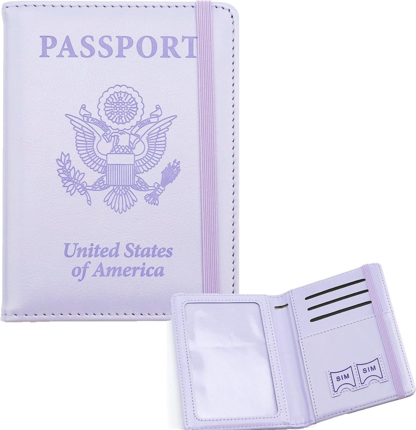 Passport Holder for Travel, Leather Passport Holder RFID Blocking Passport Cover Wallet Passport Case with Pen Holder Passport Holders for Travel Women Men Family Travels Must Haves Essentials,Purple