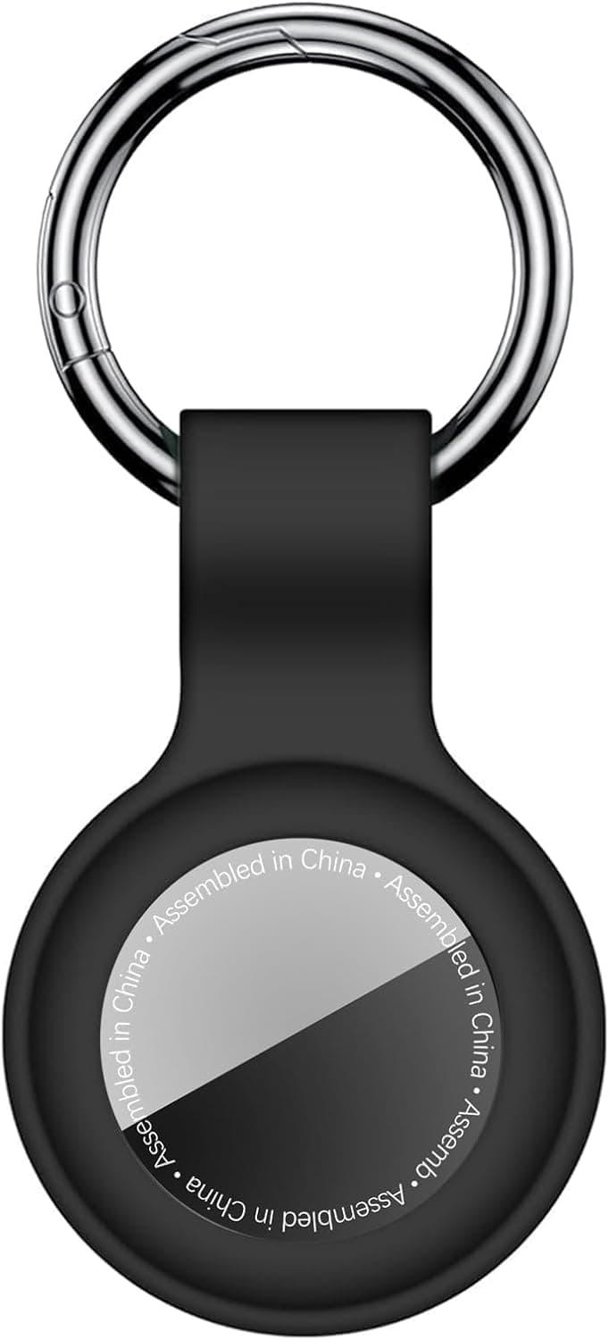 1|2|4 Pack for AirTag Holder Compatible with Air Tag Case Keychain Silicone for air tagholder Key Ring Chain for Apple for GPS Item Finders Accessories, for Bags, Pets, Kids, Luggages, Black