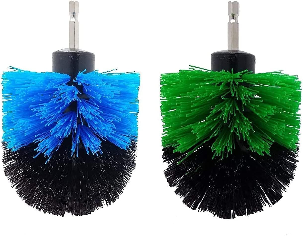 2-Pack Cone Drill Powered Brush Attachment for Cleaning Bathrooms, Kitchens, Showers, Grout, Auto Detailing, Rims and More