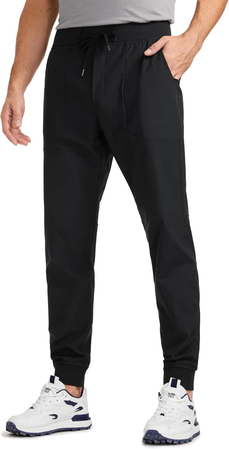 CRZ YOGA All Day Comfy Pull-On Golf Joggers for Men 28"/30"/32" - Quick Dry Lightweight Work Casual Pants with Pockets