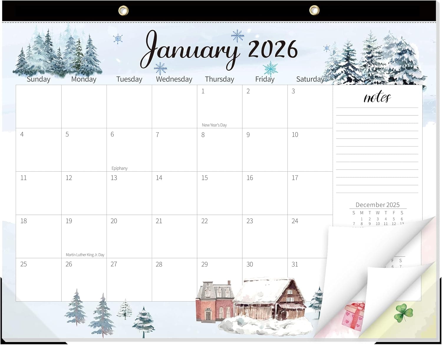 GuassLee Monthly Large Desk Calendar 2026-2027 - 18 Months 22" x 17" Calendar from Jan. 2026 to Jun. 2027, Large Monthly Planner with Holiday Watercolor Design for Office School Home Organizing