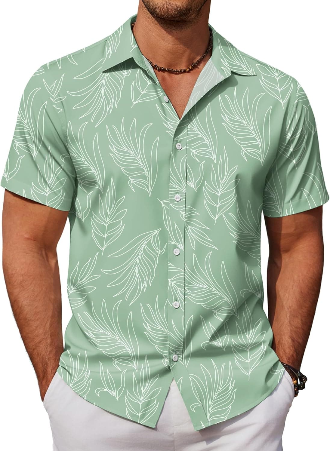 COOFANDY Mens Hawaiian Shirts Short Sleeve Button Down Aloha Shirt Casual Beach Clothes
