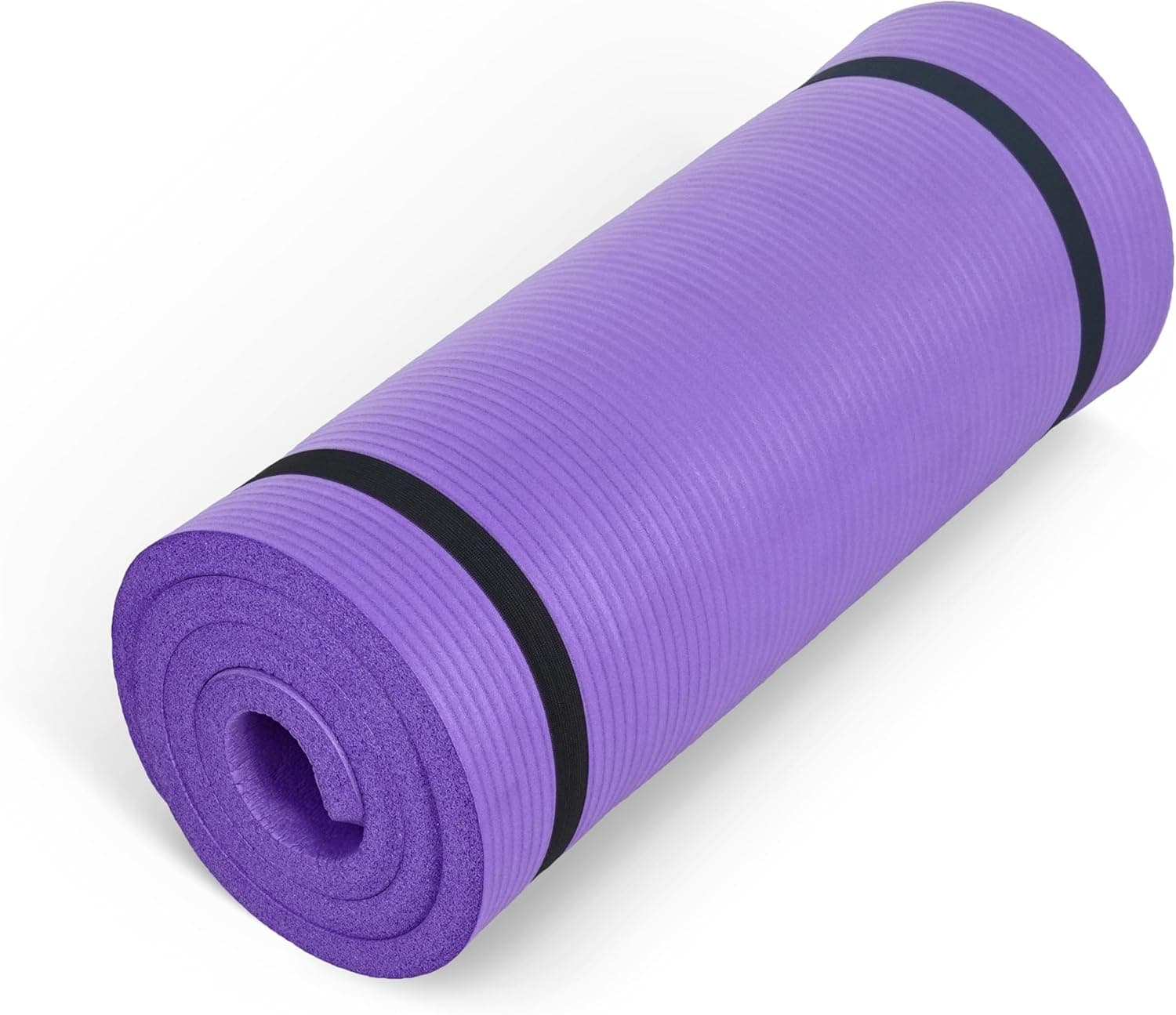CAP Barbell 1-Inch High Density Exercise Yoga Mat with Strap | Multiple Colors