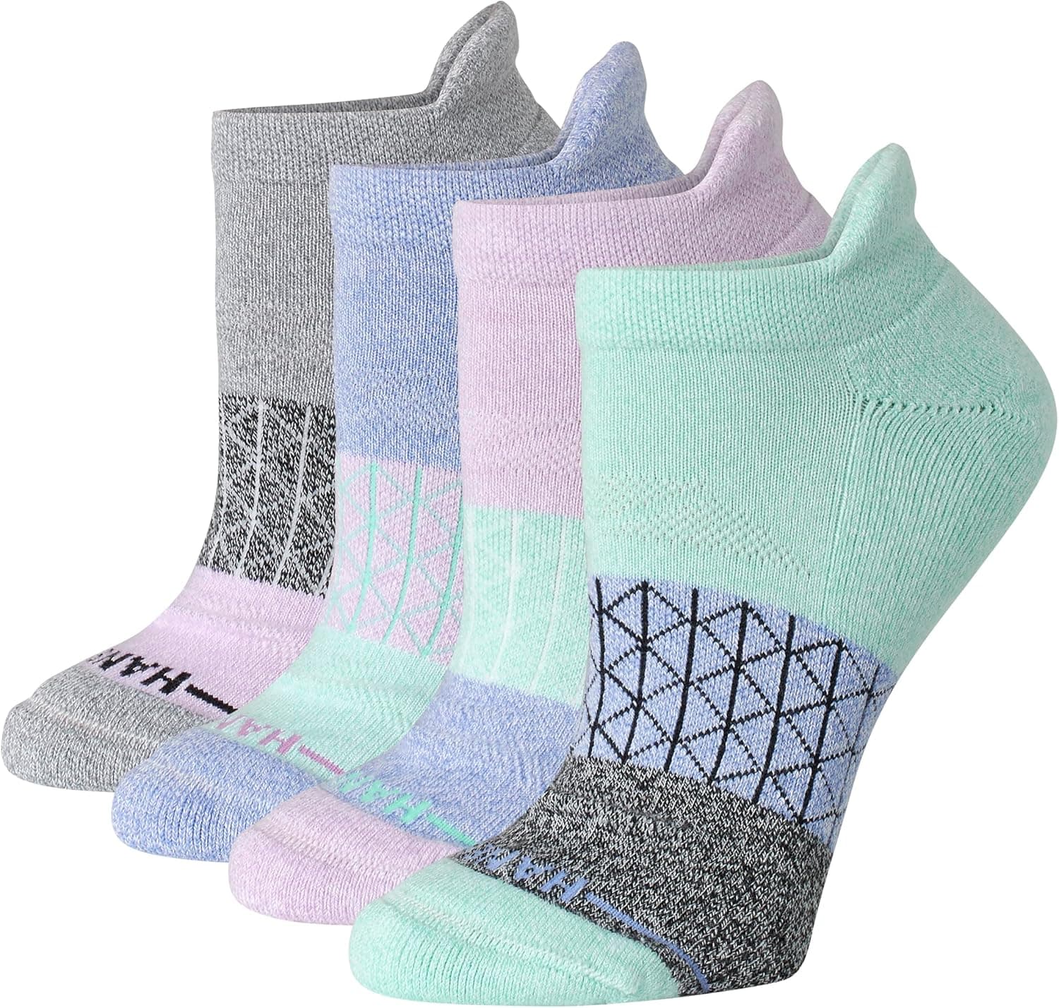 Hanes Women's Cushioned No Show Tab Socks (4-Pairs)