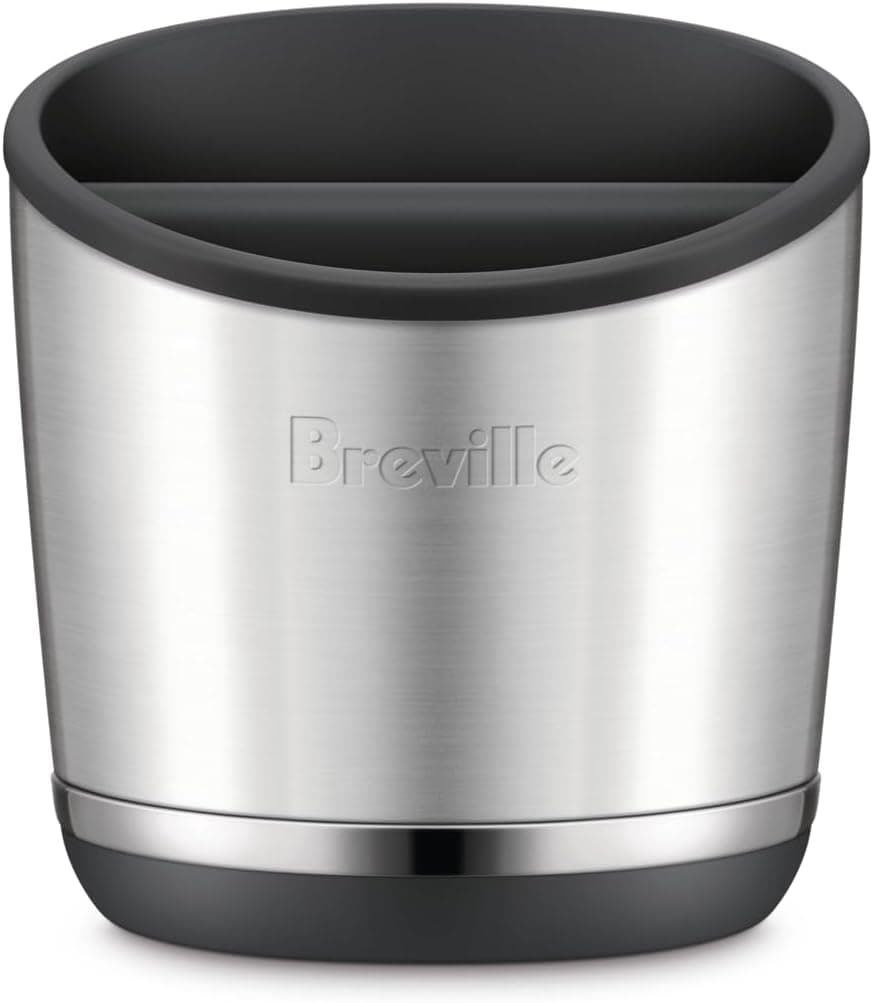 Breville BEA502BSS Knock Box 20 Espresso Machine Accessory, 20 Puck Capacity, Brushed Stainless Steel