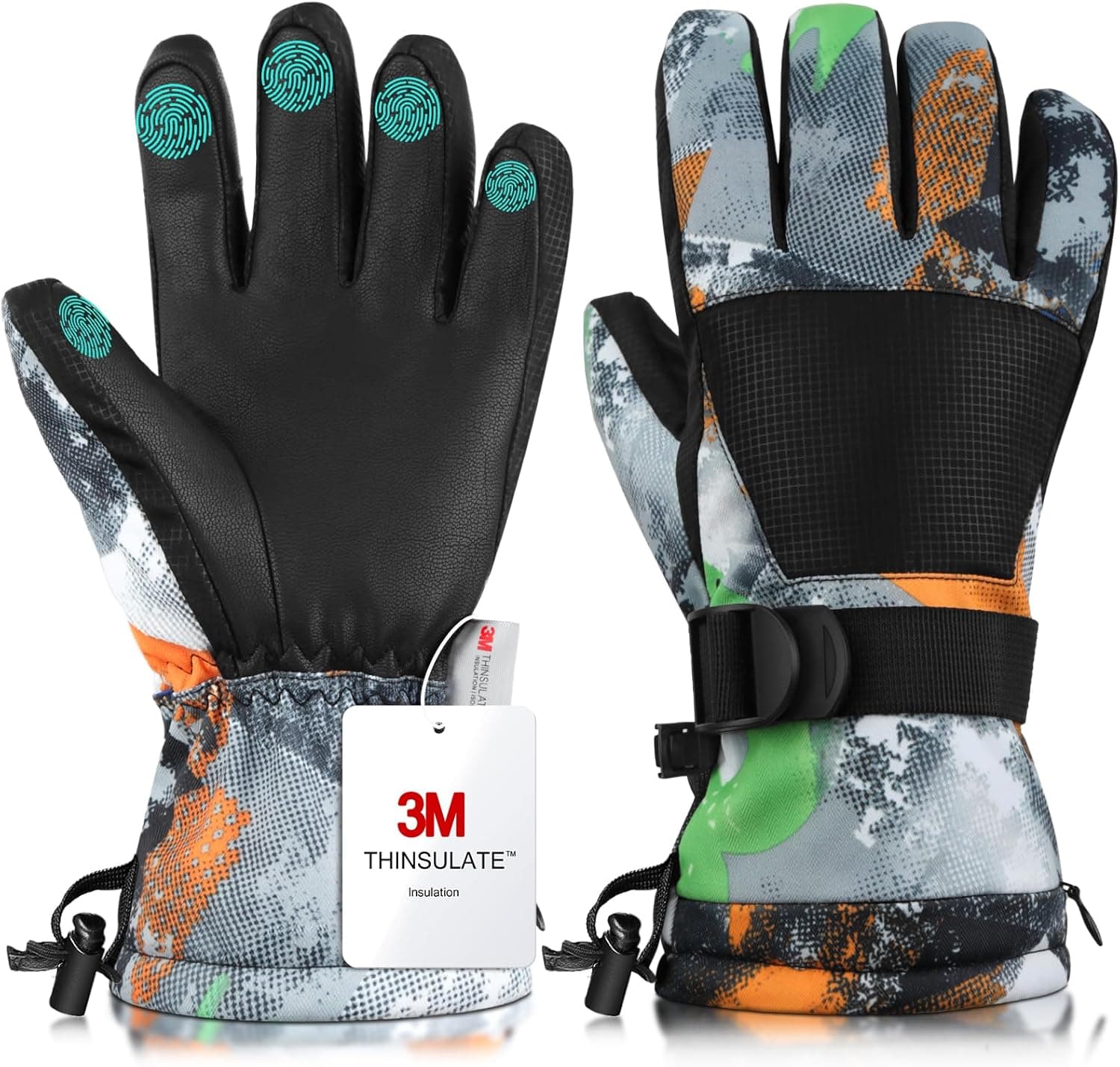 Ski Gloves,Winter Waterproof & Warm Snow Gloves for Parent Child Kids 3M Thinsulate -Skiing,Cycling,Motorcycle,Running