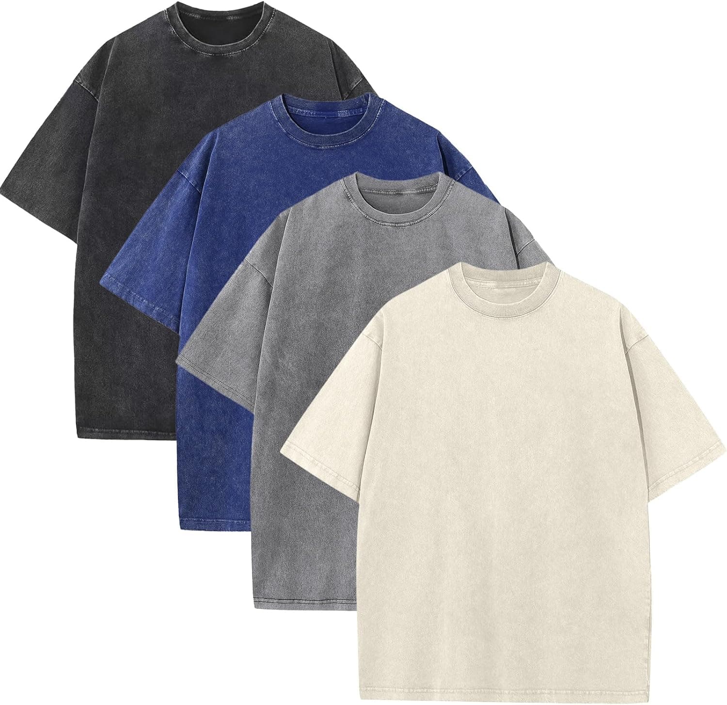 KEEPSHOWING Mens Oversized T Shirts Acid Wash Loose Fit Vintage Washed Tee Shirt Short Sleeve Streetwear Casual T-Shirts