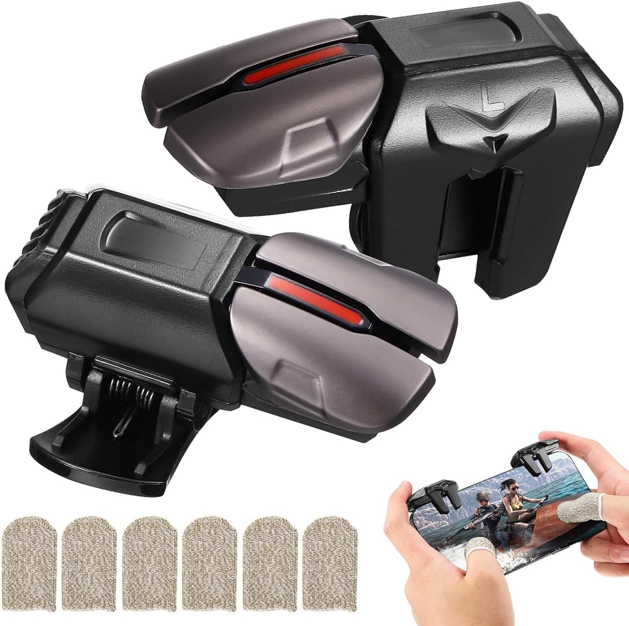 Gadpiparty 1 Pair Auxiliary Button Mobile Gaming Triggers Shoot Target Button Gaming Finger Mobile Game Accessories Grip Mobile Game Triggers Phone Controller Mobile Triggers Phone Handle PC