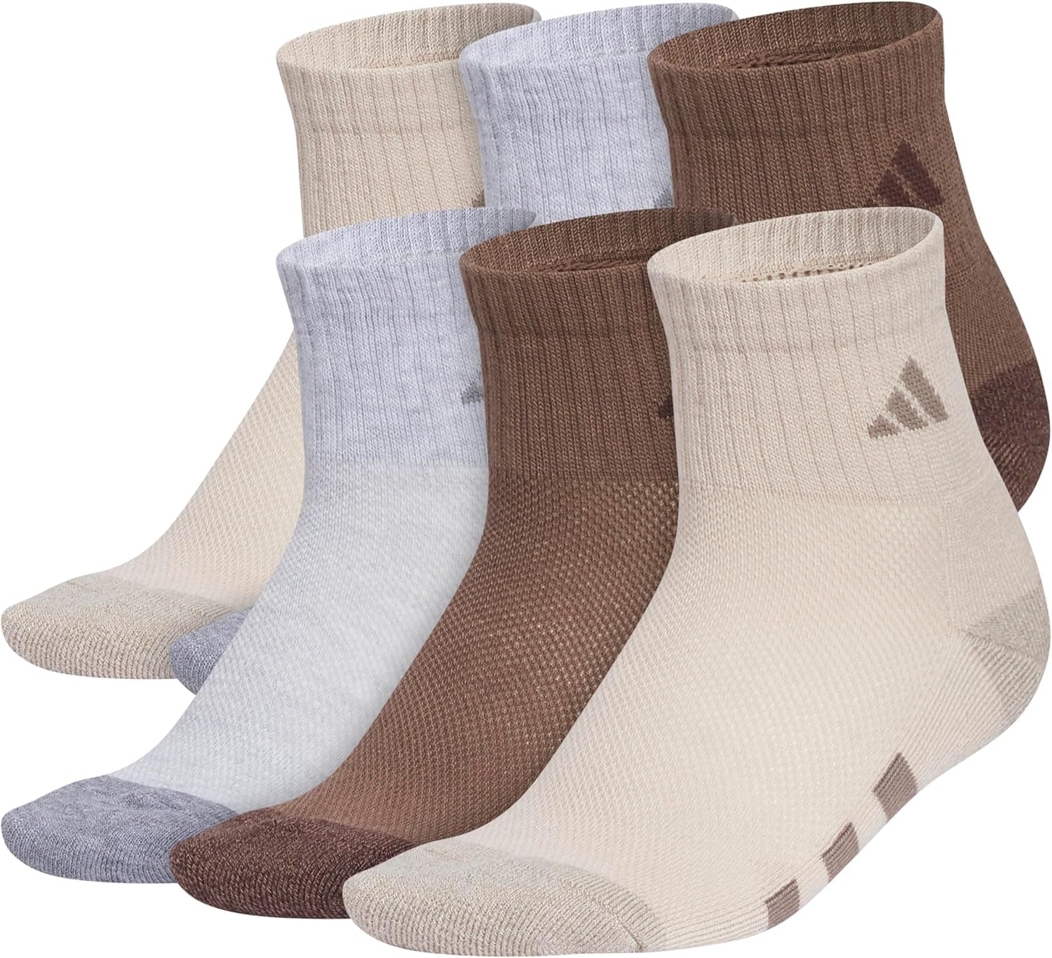adidas Unisex Kids Quarter Ankle Socks for Boys and Girls Youth (6-Pack) Athletic Cushioned and Comfortable