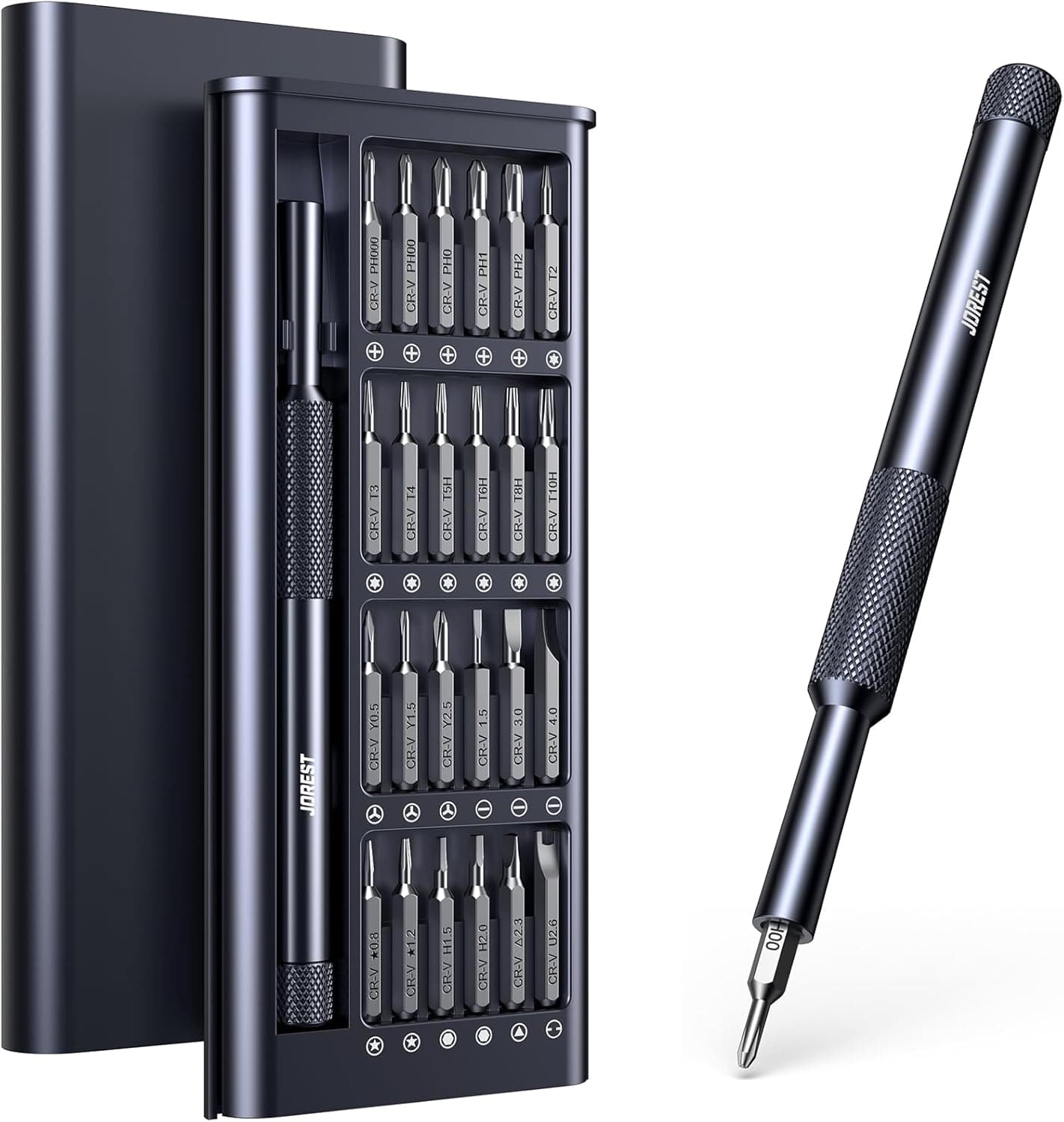JOREST 25-IN-1 Precision Screwdriver Set, Mini Repair Tool Kit with Torx for Macbook, Computer, Laptop, iPhone, PS5, Xbox, Switch, Glasses, Watch, Ring Doorbell, Electronic, Small Gift Gadget for Men