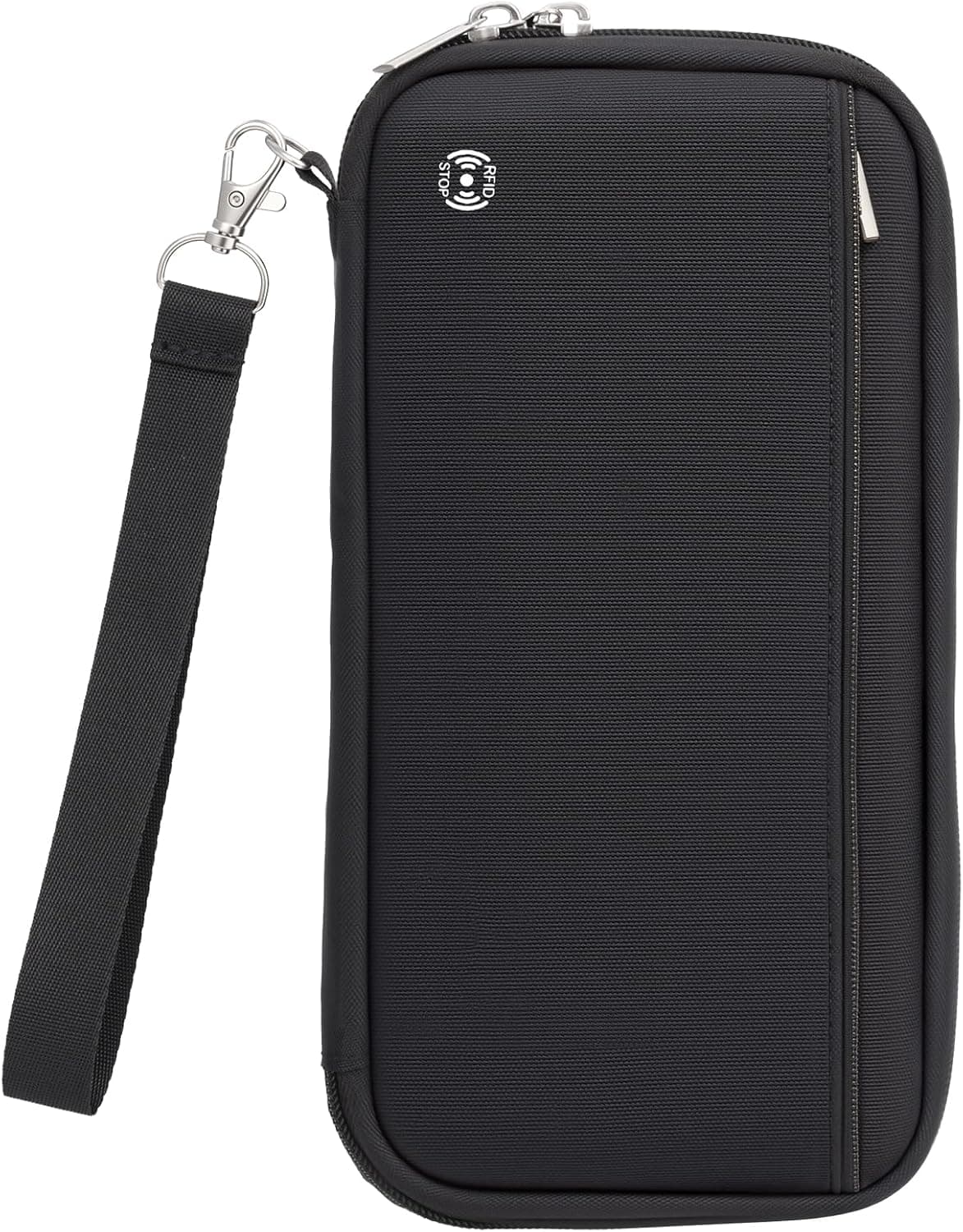 WALNEW Passport Holder Travel Family for 10, RFID-Blocking Wallet and Document Organizer Passports with Zipper, for Cards, Boarding Passes, Money, Tickets, Travel Essentials, Black