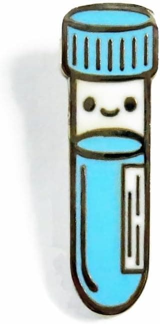 SCRAPHEART Cute Blue Blood Draw Tube Enamel Pin, Medical Lab Brooch, Phlebotomist Gift, Nurse & Lab Tech Accessory