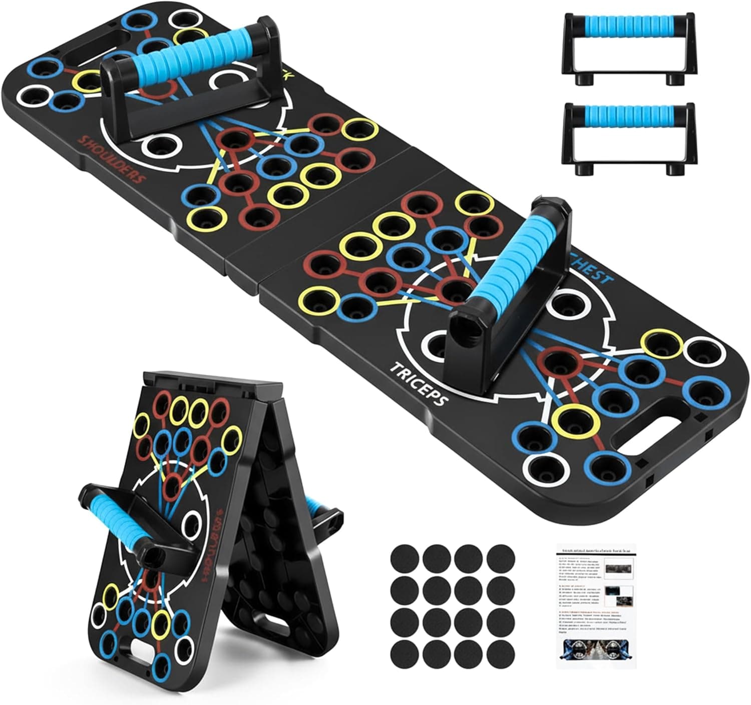 Hybertek 27 in 1 Pro Push Up Board | Multi Functional Foldable Push Up Stand for Strength Training, Fat Burning & Full Body Workout at Home | Muscle Training Push Up Bar Board for Men & Woman Fitness