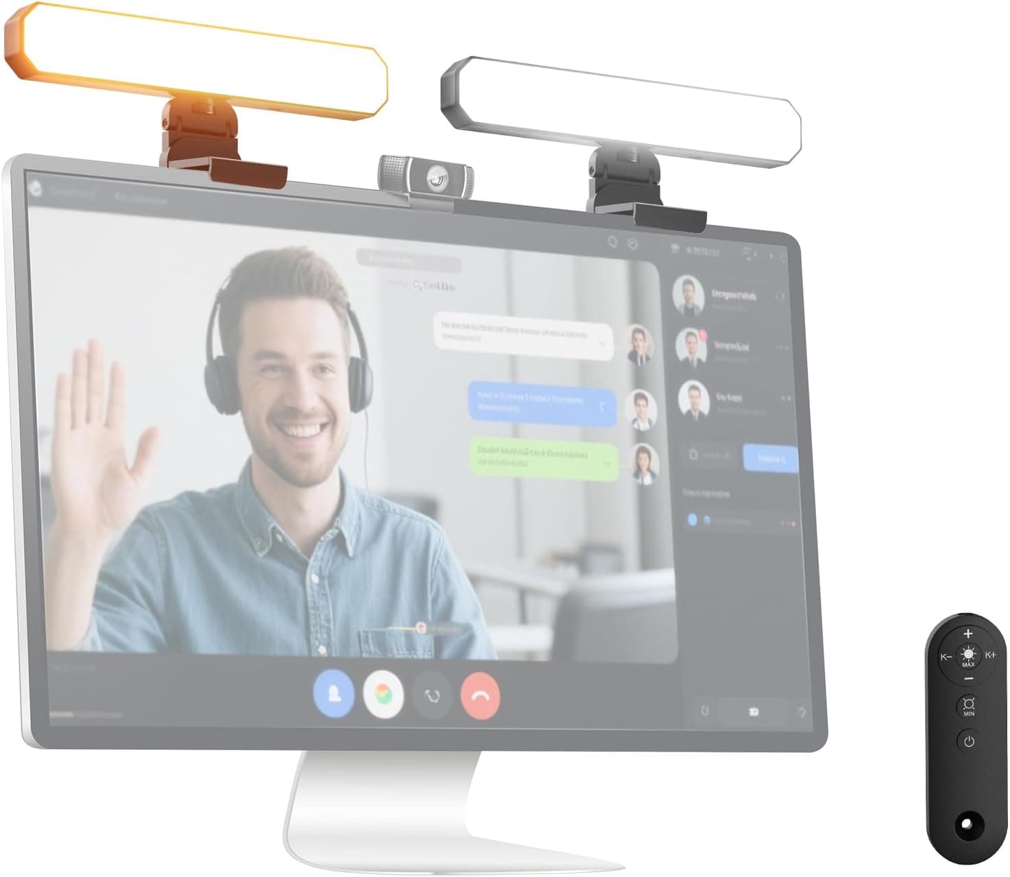 NEEWER Basics 12W Dual Monitor Light Bar with Stands, LED Lamp for Home Office Video Conference Lighting Desk Computer Laptop Webcam Zoom Streaming, Bi Color, Remote/Touch Control Dimmable, L10