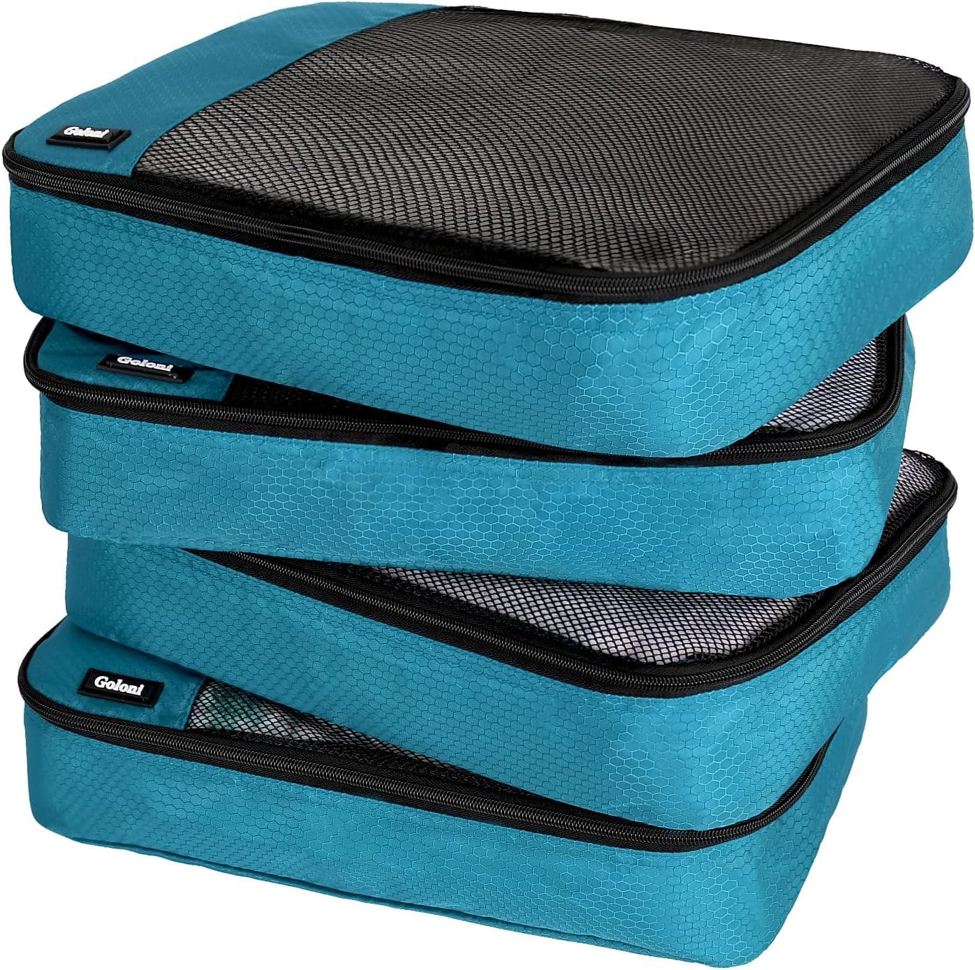 Packing Cubes for Travel Essentials,4 Set Packing Cubes for Suitcases,Lightweight Mesh Luggage Organizer Bag,Blue