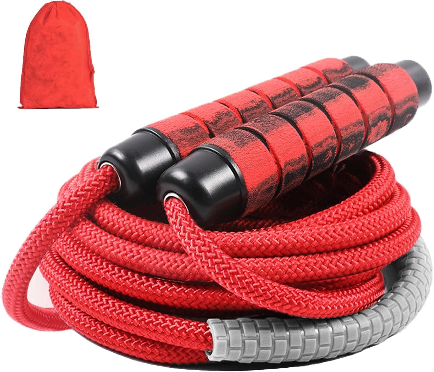 Weighted Jump Rope Nylon Adjustable - Tangle-Free Jump Rope for Women, Men, Kids, and Adults with Foam Handle, Rapid Speed with Ball Bearings, 360° Rotation Jumprope for Exercise, Fitness and Training